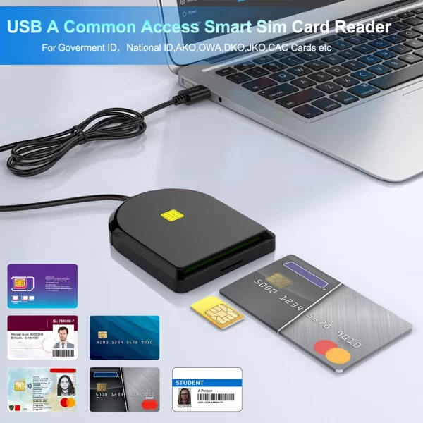 Leitor de cartão usb portátil usb2.0 leitor de cartão multifuncional ic cac leitor de cartão para owa dko gko para cartão de chip de escritório de correio de banco - Image 2
